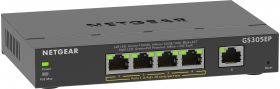 Netgear NETGEAR 5-Port Gigabit Ethernet PoE+ Plus Switch (GS305EP) Gestionate L2/L3 Gigabit Ethernet (10/100/1000) Power over Ethernet (PoE) Suport Negru (GS305EP-100PES)