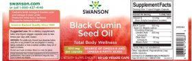 Black Cumin Seed Oil (Chimen Negru) 500 mg, 60 capsule - Swanson