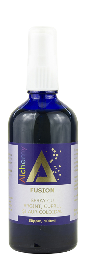 Fusion Mix sinergic de argint cupru si aur coloidal 50ppm, 100ml, Alchemy