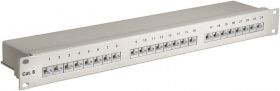 patch panel 24 porturi 1u cat.6 stp pentru rack 19", goobay