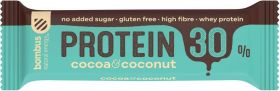 Baton proteic cu cacao si nuca de cocos, 30% proteine, eco-bio, 50g - Bombus