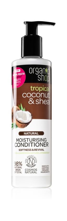 Balsam hidratant pentru par uscat si deteriorat Coconut & Shea, 280ml, Organic Shop