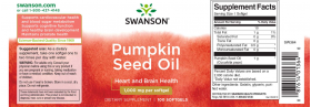Pumpkin Seed Oil (Ulei Seminte Dovleac) 1000mg, 100 softgels - Swanson
