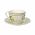 Set 2 cesti cu farfurie pentru ceai Limoni, Brandani, 100 ml, portelan New Bone China