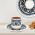 Set 6 cesti cu farfurie GELENEKSEL 003, Helen Porselen, ceramica, multicolor