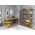 Set birou si biblioteca, Woodface, Softcity, 120x75x55 cm, Lemn, Stejar