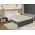 Set Mobila Dormitor Noce 2.56m cu pat tapitat Alb incadrat