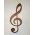 Decoratiune de perete, Treble Clef, 25x1.8x60 cm, Placaj , Maro