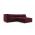 Coltar dreapta 3 locuri, Ruby, Micadoni Home, BL, 186x180x69 cm, piele ecologica, bordo