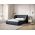 Pat tapitat cu tablie si lada depozitare, Miley, Micadoni Home, BL, 180x200 cm, poliester chenille, albastru regal