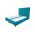 Pat matrimonial, Stockholm, Dots E, 160x200 cm, saltea tip Pocket, topper memory, Turcoaz