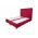 Pat matrimonial, Stockholm, Buttons E, 160x200 cm, saltea tip Pocket, topper memory, Rosu