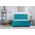 Pat matrimonial, Stockholm, Buttons E, 160x200 cm, saltea tip Pocket, topper memory, Turcoaz