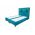 Pat matrimonial, Stockholm, Classic E, 180x200 cm, saltea tip Pocket, topper memory, Turcoaz