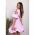 Rochie Mini Eleganta Cu Guler Rotund Si Volane Decorative Lisbona, Liliac