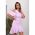 Rochie Mini Eleganta Cu Guler Rotund Si Volane Decorative Lisbona, Liliac