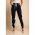 Pantaloni La Moda Largi Cu Dungi Si Talie Elastica Frieda, Negri