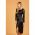 Rochie Midi ElegantÄƒ Din Piele ArtificialÄƒ Cu FantÄƒ È˜i Fermoar Mayu, NeagrÄƒ