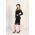 Rochie Midi Eleganta Cu Maneci Lungi Si Detaliu Translucid Din Dantela Avignon, Neagra
