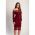 Rochie Midi Eleganta Cu Maneci Lungi Si Detaliu Din Dantela Translucida Avignon, Visiniu