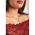 Rochie Midi Eleganta Cu Maneci Lungi Si Detaliu Din Dantela Translucida Avignon, Visiniu
