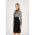 Rochie Midi Eleganta Cu Imprimeu Pepita Si Guler Inalt Moyama, Alba
