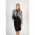 Rochie Midi Eleganta Cu Imprimeu Pepita Si Guler Inalt Moyama, Alba
