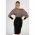 Rochie Midi ElegantÄƒ Cu Imprimeu Geometric Serenna, NeagrÄƒ