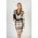 Rochie Midi Eleganta Cu Imprimeu In Carouri Si Decolteu In "V" Sombra, Bej