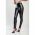 Leggings Eleganti Din Piele Sintetica Cu Dantela Margaretta, Negru