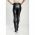 Leggings Eleganti Din Piele Sintetica Cu Dantela Margaretta, Negru