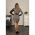 Rochie Mini Eleganta Cu Guler Rotund, Imprimeu Geometric Si Fermoar Fidenza, Negru-Bej