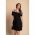 Rochie Mini Eleganta Cu Maneci Scurte, Umeri Deschisi Si Bretele Cecina, Neagra