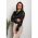 Bluza Eleganta Cu Maneca Lunga Cu Insertii Din Dantela Si Guler Rotund Senternada, Neagra