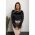 Bluza Eleganta Cu Maneca Lunga Cu Insertii Din Dantela Si Guler Rotund Senternada, Neagra