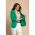 Blazer Lung Cu Guler Clasic Turina, Verde