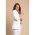 Blazer Lung Cu Guler Clasic Turina, Alb