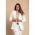 Blazer Lung Cu Guler Clasic Turina, Alb