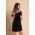 Rochie Mini Eleganta Cu Maneci Scurte, Umeri Deschisi Si Bretele Cecina, Neagra