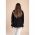 Blazer Lung Cu Guler Clasic Turina, Negru