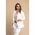 Blazer Lung Cu Guler Clasic Turina, Alb