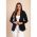 Blazer Lung Cu Guler Clasic Turina, Negru