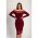 Rochie Midi Eleganta Cu Maneci Lungi Si Detaliu Din Dantela Translucida Avignon, Visiniu