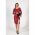Rochie Mini Eleganta Din Piele Artificiala Cu Fanta Urania, Visiniu
