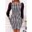 Rochie Mini Stransa Cu Material Cu Volane Pe Umeri Si Model Herrera Pepita, Alb-Negru