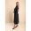 Rochie Midi Eleganta Cu Detaliu Din Imitatie Piele Plana, Neagra