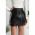 Fusta Mini Din Imitatie Piele Cu Nituri Papiola, Neagra