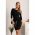 Rochie Midi Eleganta Cu Maneca Lunga Riuma, Neagra