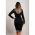Rochie Midi Eleganta Cu Imprimeu Geometric, Neagra