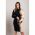 Rochie Midi ElegantÄƒ Cu Imprimeu Geometric, Negru/Bej